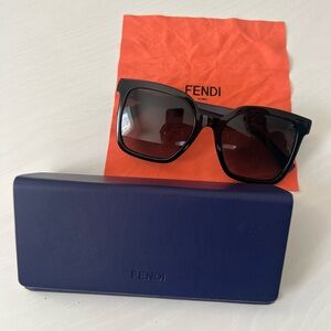 Fendi Black Sunglasses with Blue Case